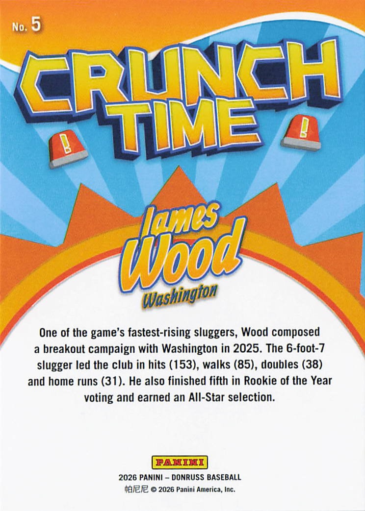 2026 Donruss Baseball Inserts “Crunch Time” You Pick Cards #1-20