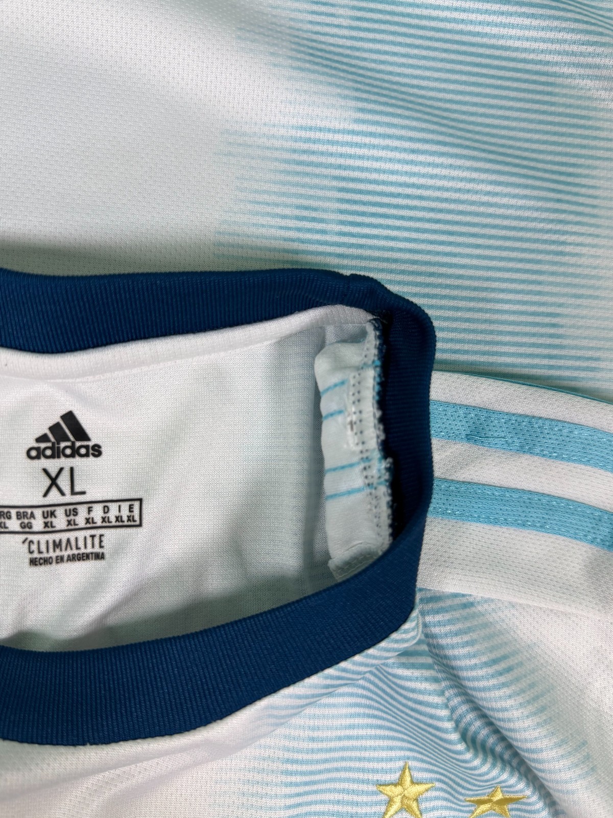 MENS LEO MESSI ARGENTINA NATIONAL 2019/2020 SOCCER FOOTBALL SHIRT JERSEY SIZE XL