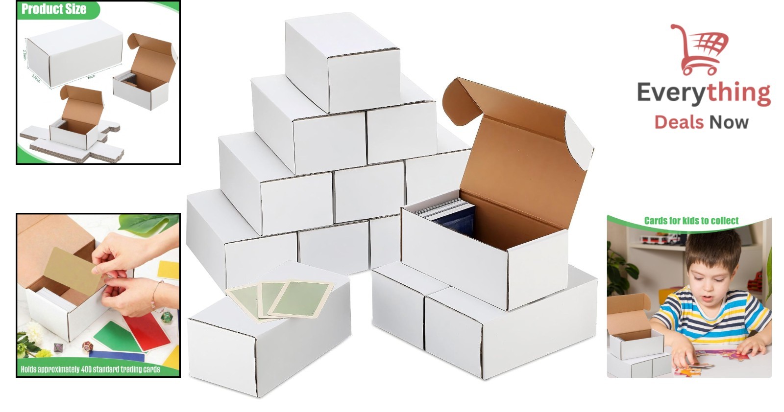 10 Pcs 400 Count Trading Card Storage Boxes Cardboard Baseball Sport Game Holder