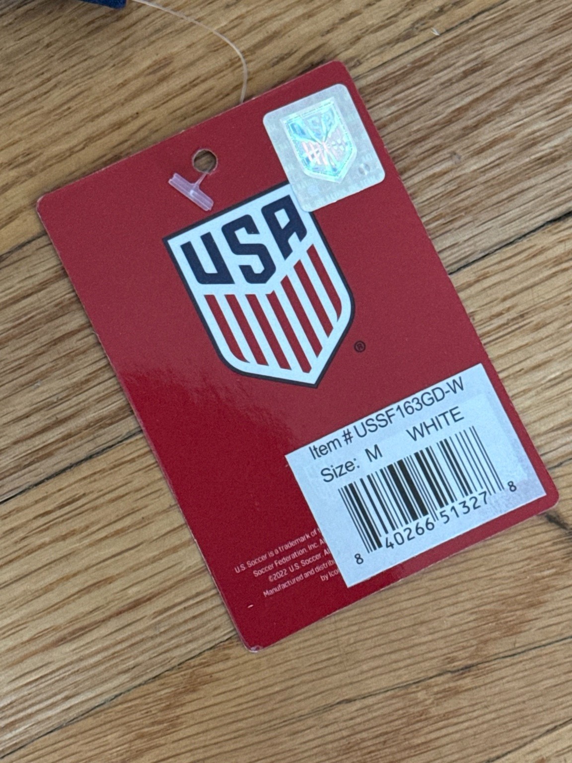 USA Soccer Iconsports Jersey White Red Navy Men’s Medium Salvage Condition NWT
