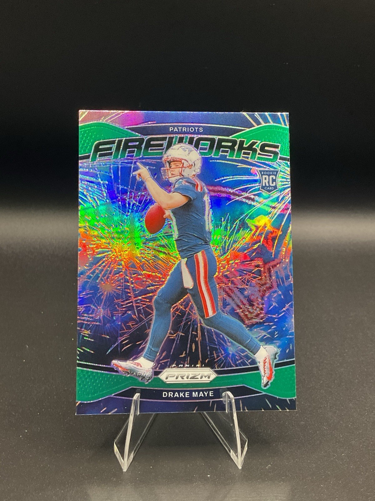 Panini 2024 Prizm green Fireworks Rookie Drake Maye Patriots #22 n1060