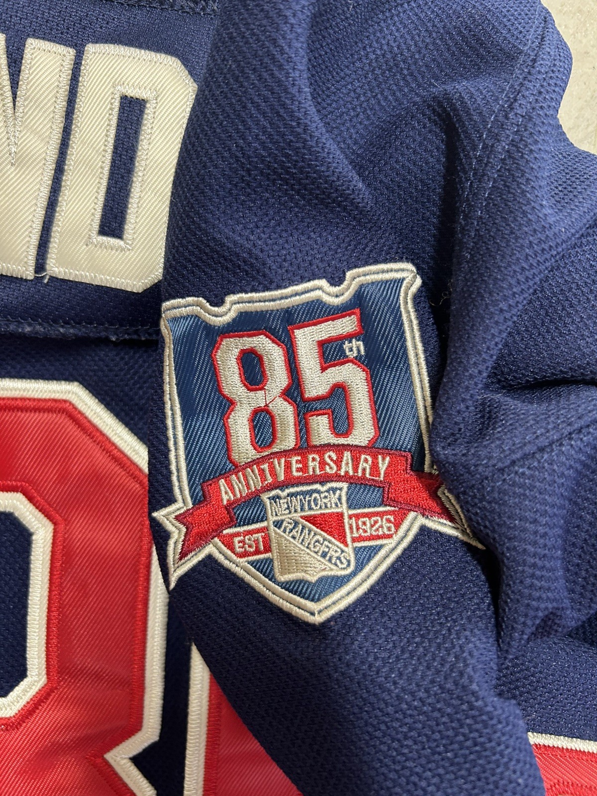 New York Rangers Lundqvist 85th Anniversary Jersey Reebok NHL Hockey Mens Sz 46