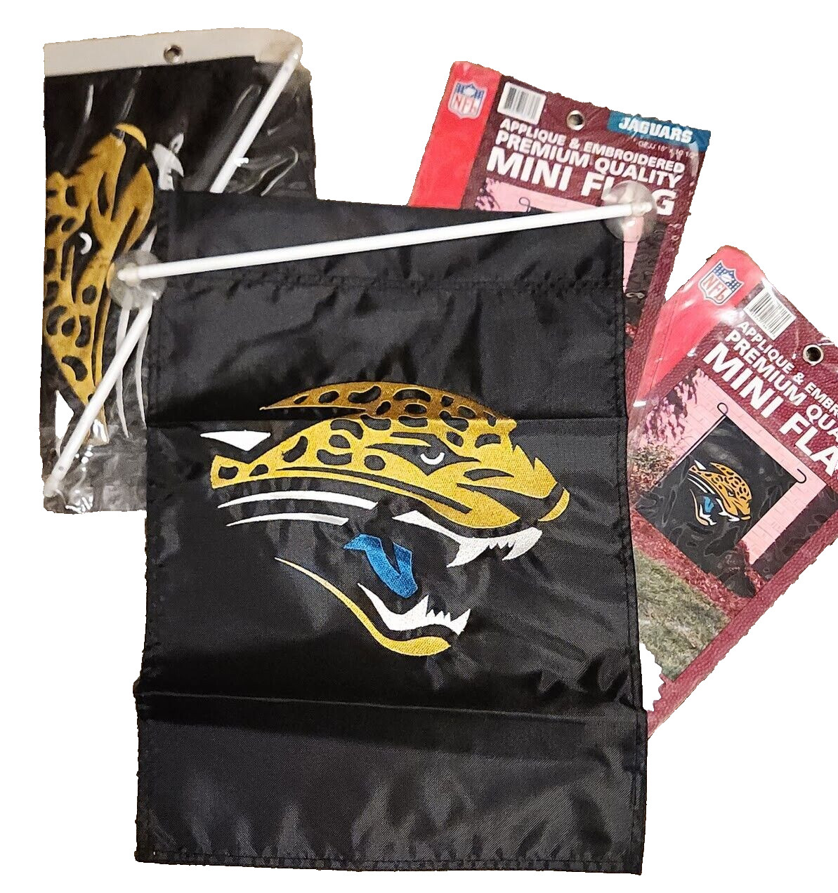 NFL Jacksonville Jaguars Set of 3 Garden Window Flags 15×10.5 Party Animal NIP
