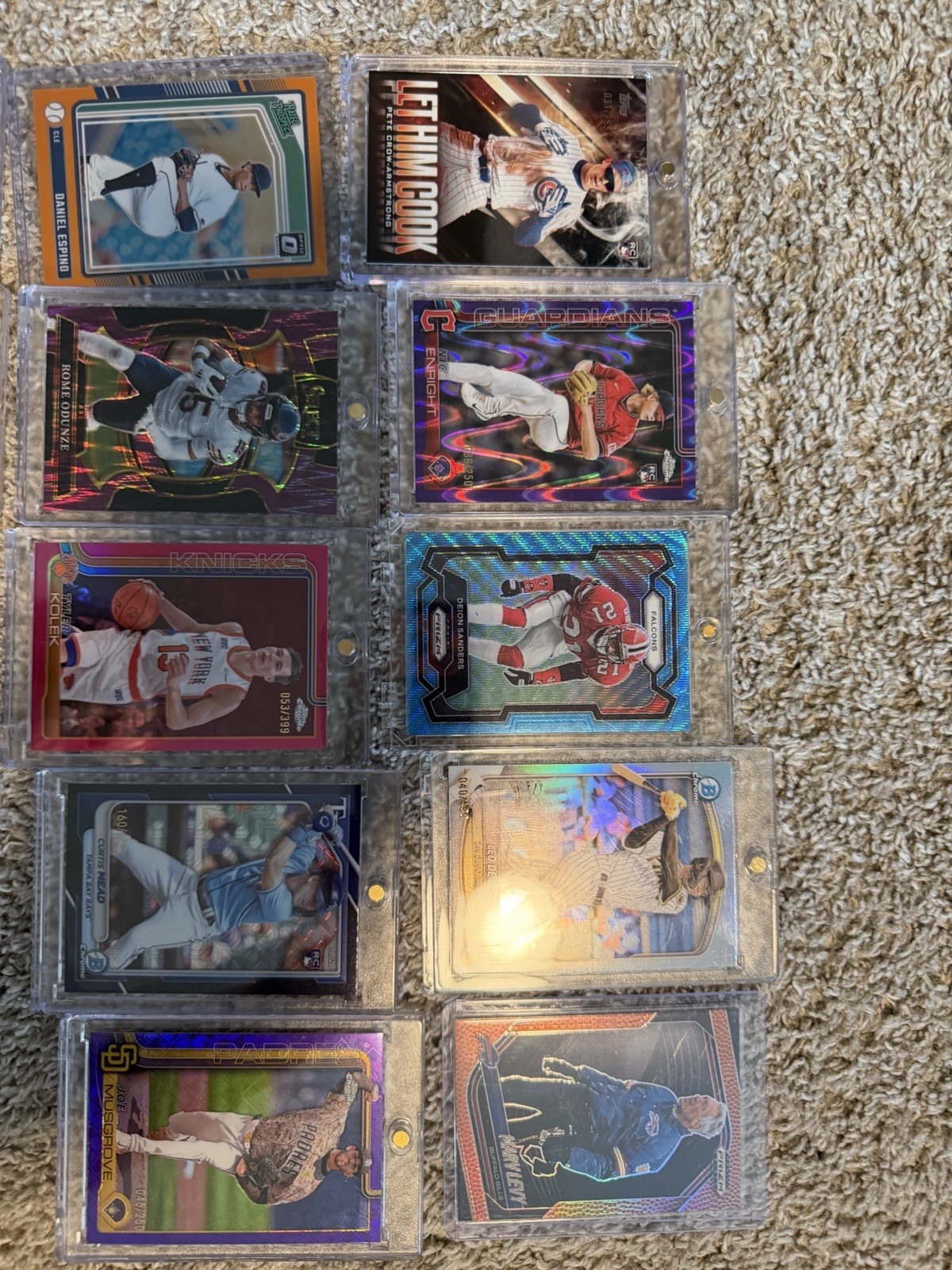 154 Sports Cards Baseball, Basketball, Football: All Cards Are #, Relic, Or Auto