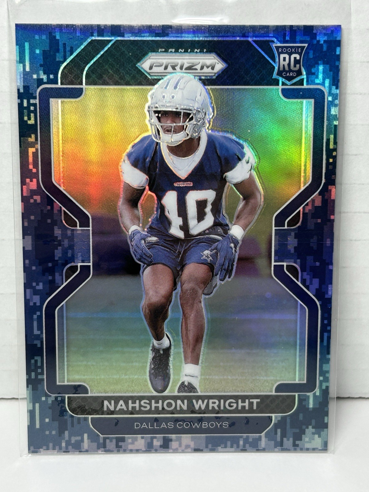 Nahshon Wright NAVY CAMO PRIZM 2021 Panini Prizm Rookie 10/25 #438 RC Cowboys JG