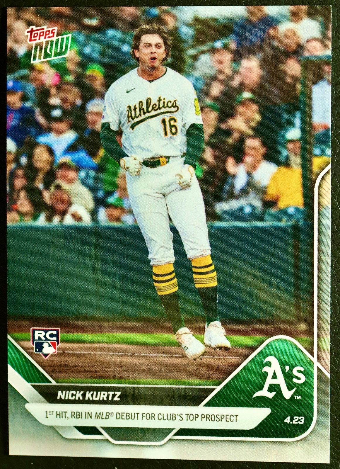 2025 Topps NOW NICK KURTZ RC 1st Hit MLB Debut #101 Athletics ROY