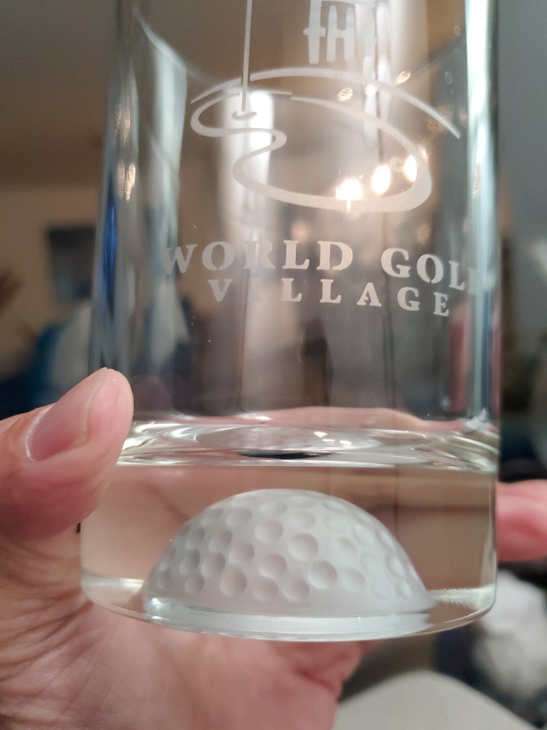 4x World Golf Village Bar Drink 3D Golf Ball Base Etched