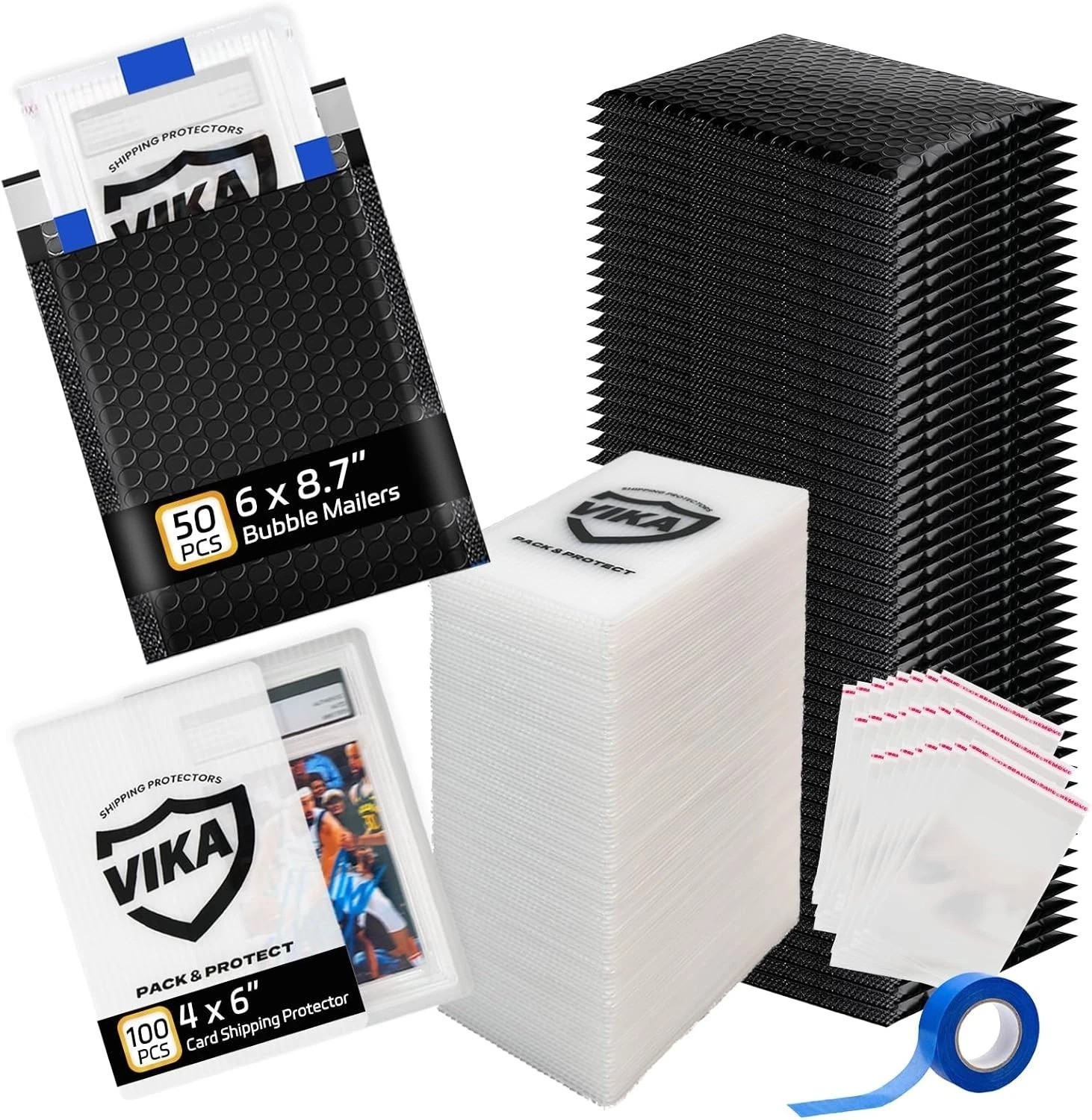 Trading Card Shipping Kit – 100 Pcs 4”x6” Trading Card Shipping Protectors,…