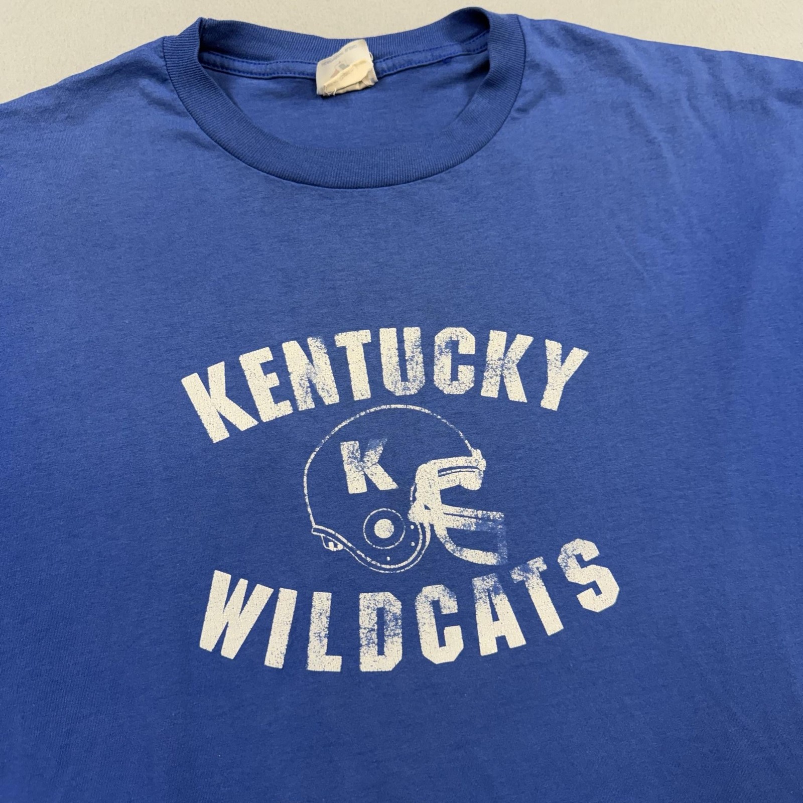 Vintage Kentucky Wildcats Shirt Mens XL Blue NCAA Football Jerzees Helmet 90s