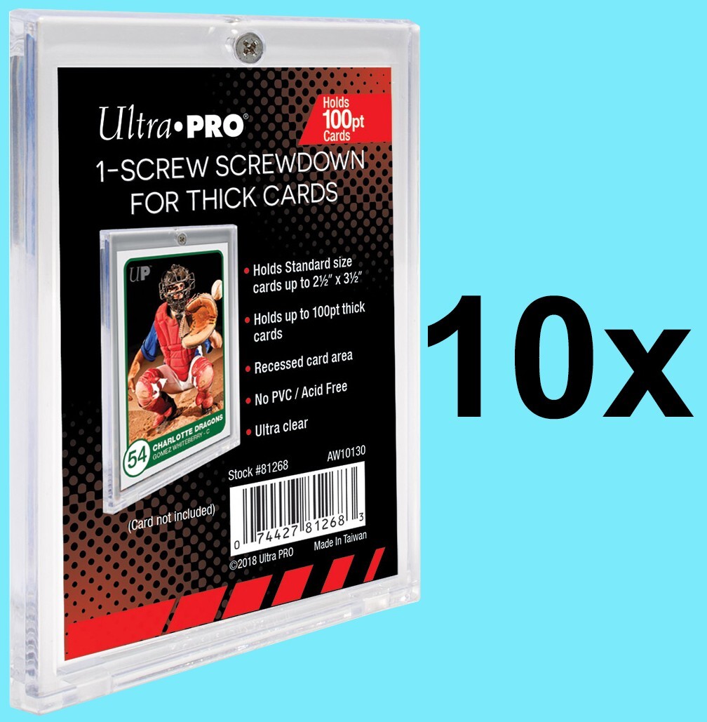10 Ultra Pro 100pt 1-SCREW THICK SCREWDOWN RECESSED Trading Sports Card Holder