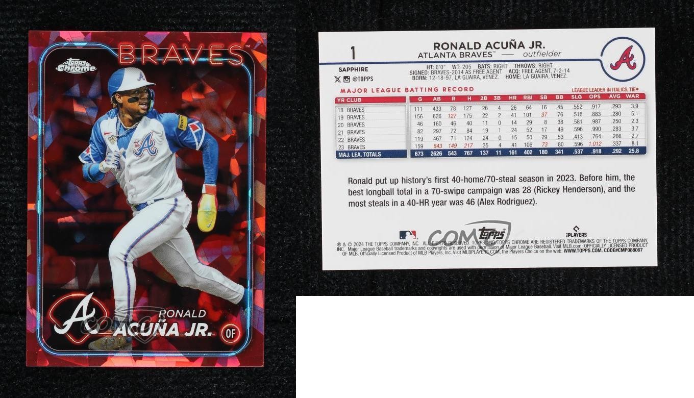 2024 Topps Chrome Sapphire Red 4/5 Ronald Acuna Jr Ronald Acuña Jr #1 1d59