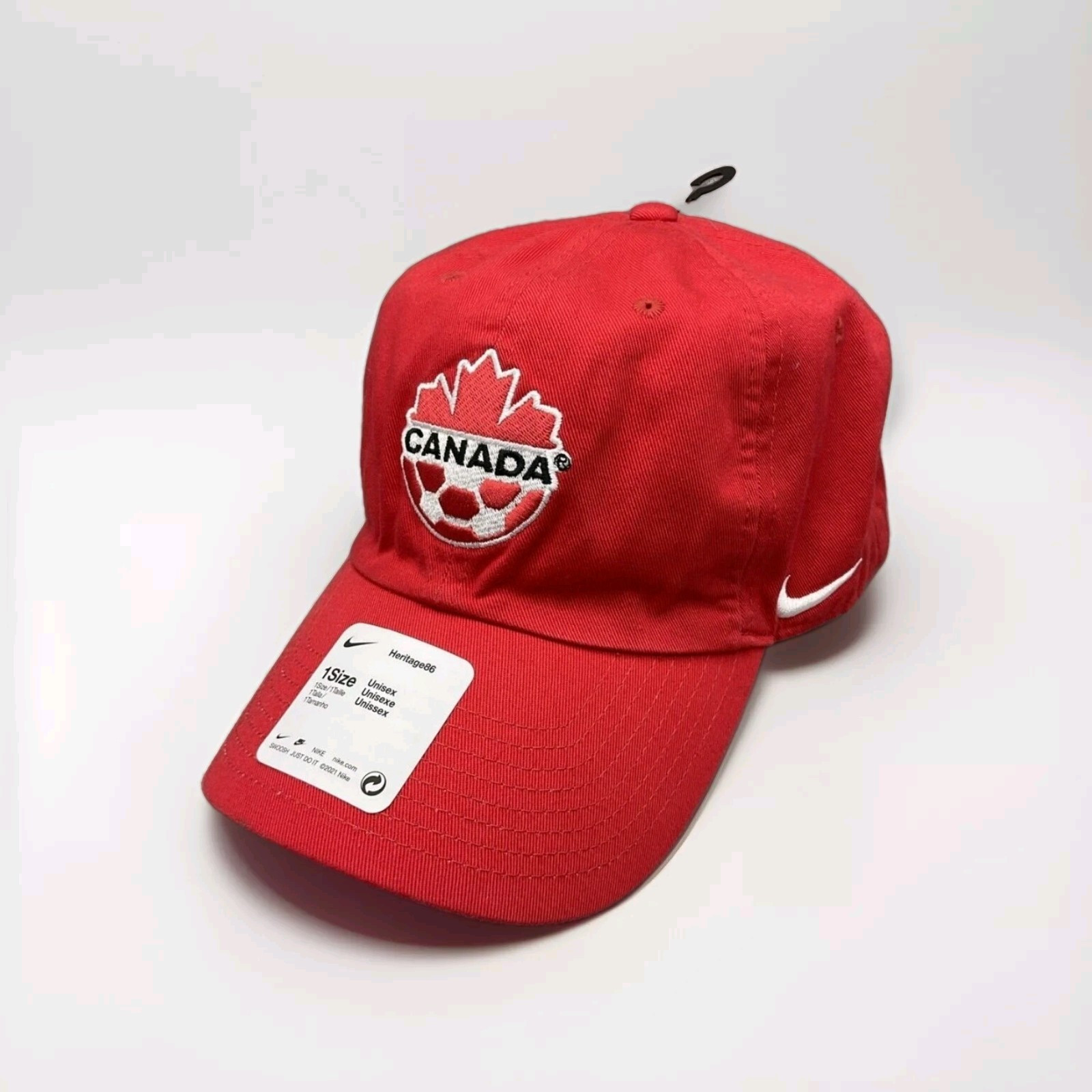 Nike Heritage86 Canada Soccer Adjustable Hat Cap Unisex Red NWT