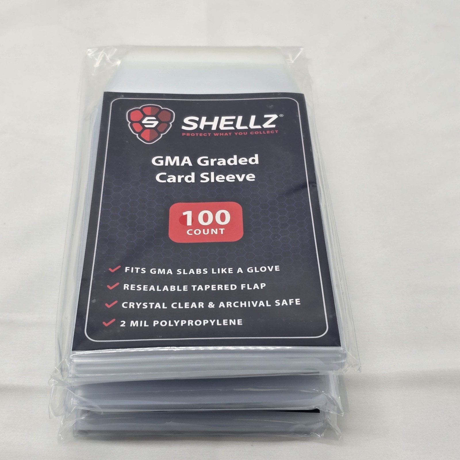 5 Packs ~500 TOTAL~ Shellz GMA Graded Card Sleeves Resealable Crystal Clear 2mil