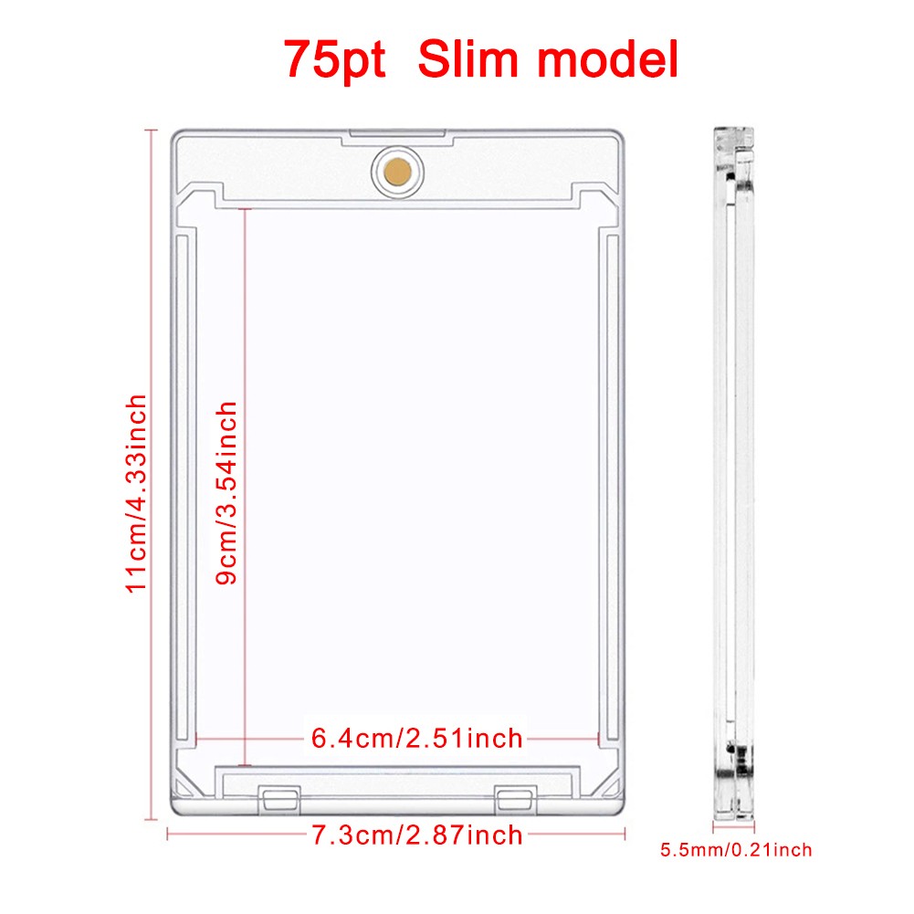 10-100Pcs Thick Magnetic Card Sleeve Card Holder 75Pt Hard Plastic Protector