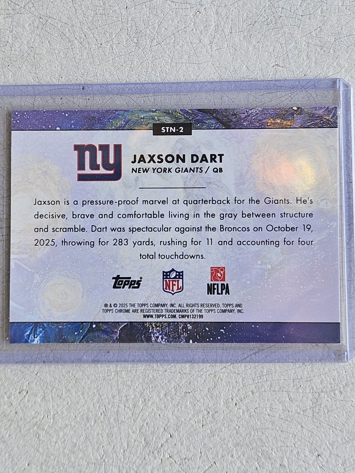 Topps Chrome Cosmic 2025 Jaxson Dart Rookie Insert STN-2 Stars In The Night