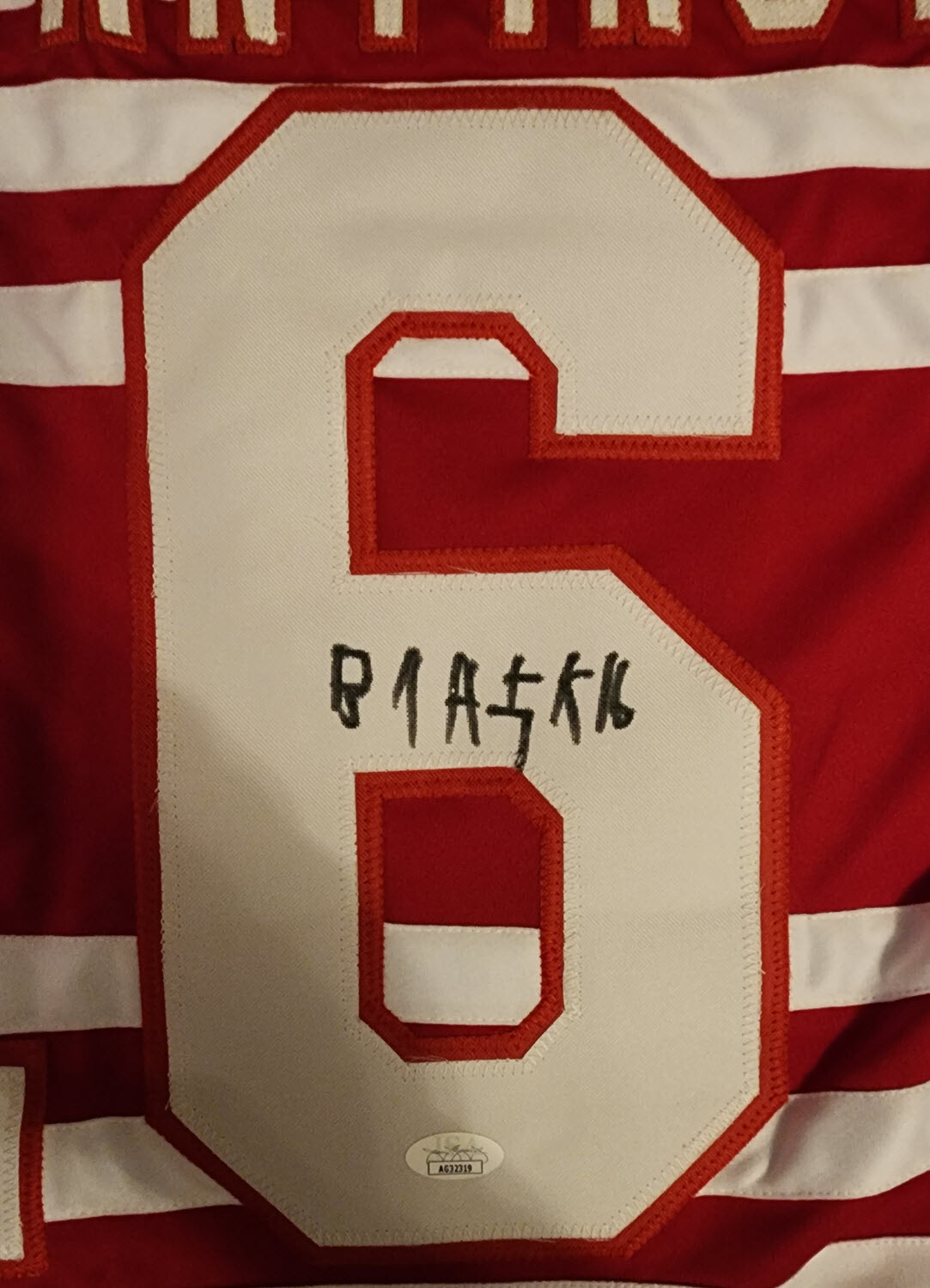 Vladimir Konstantinov Autographed Custom Detroit Red Wings Throwback Jersey JSA