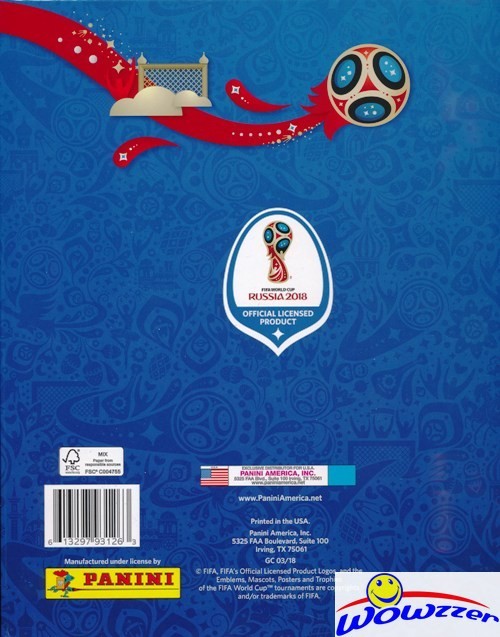 2018 Panini World Cup Russia FIFA Stickers HARD COVER Collectors Album-80 Pages!