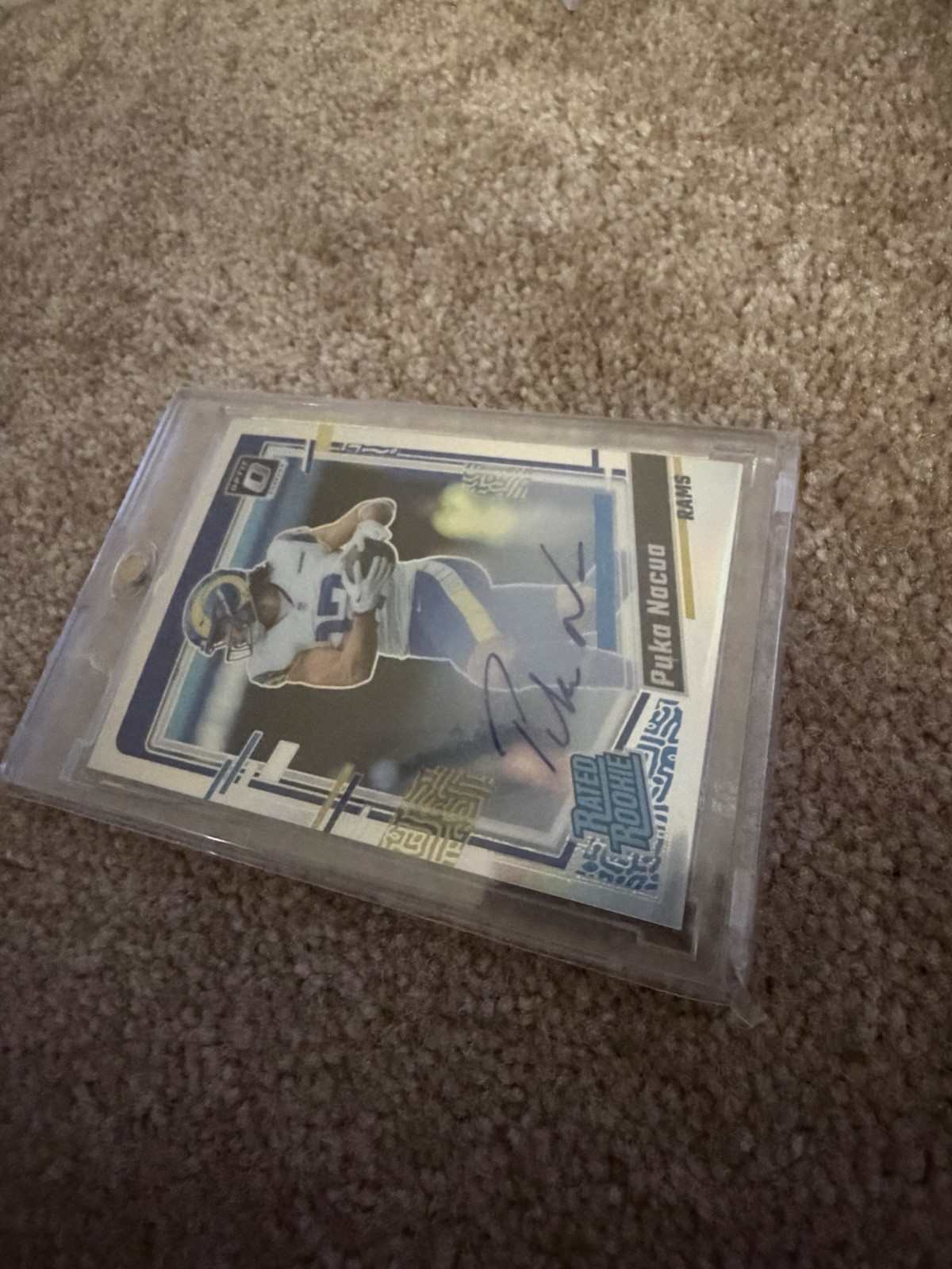2023 Optic Rated Rookie On-Card AUTO Silver Holo Prizm Puka Nacua /150 RC AU