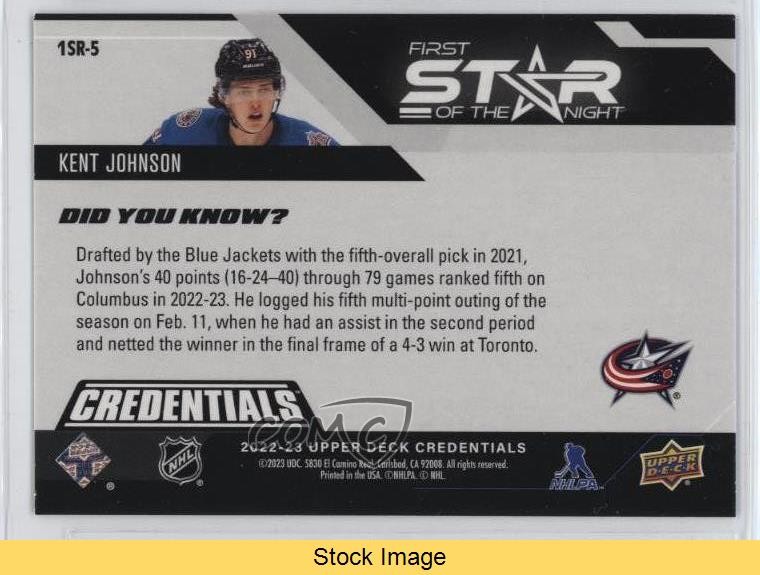 2022 Credentials 1st Star of the Night Rookies Kent Johnson #1SR-5 RC READ 0qr0