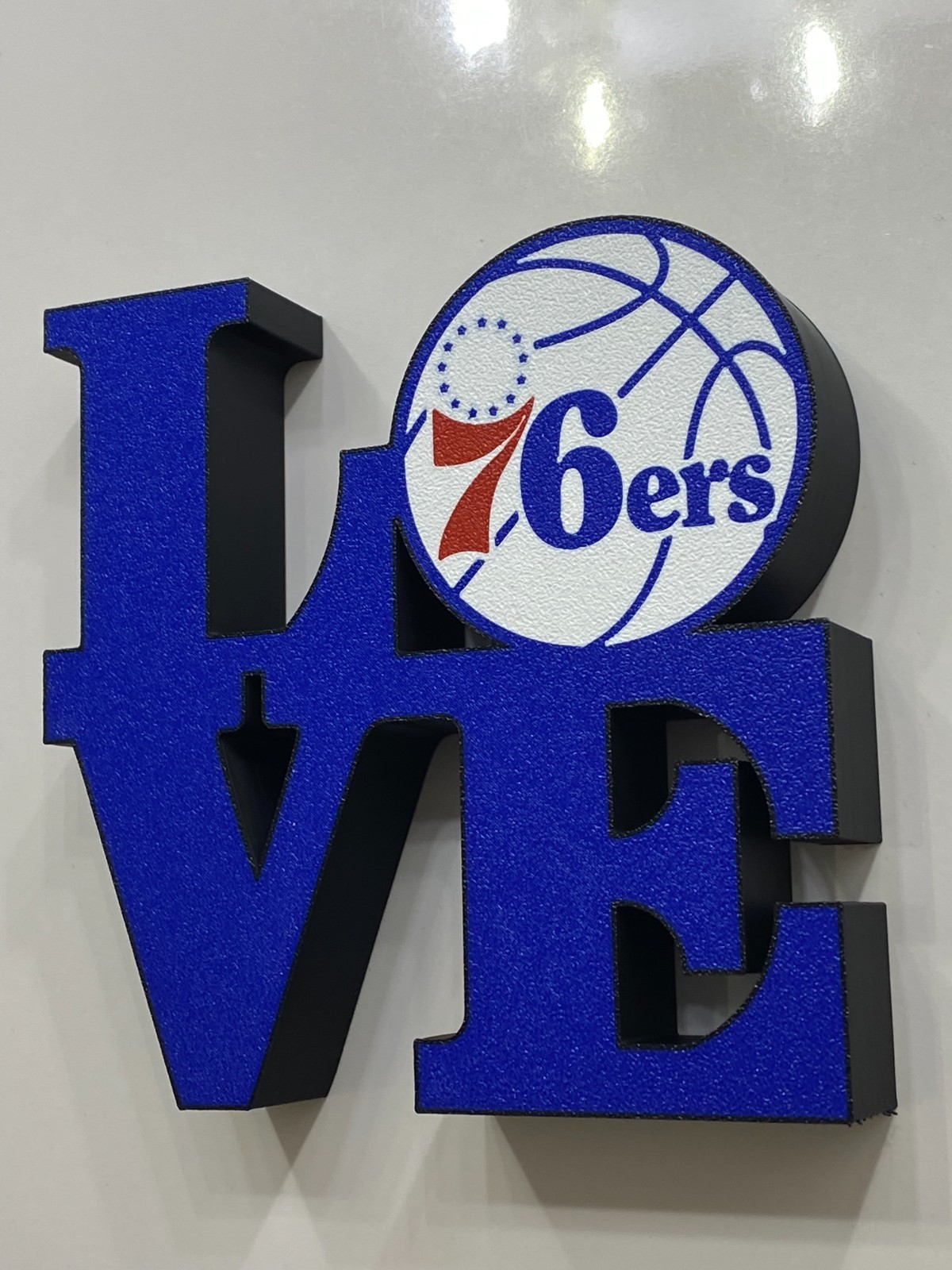 Philadelphia 76ers LOVE L-O-V-E Sign 3D Print Philly Sports Logo Shelf Decor