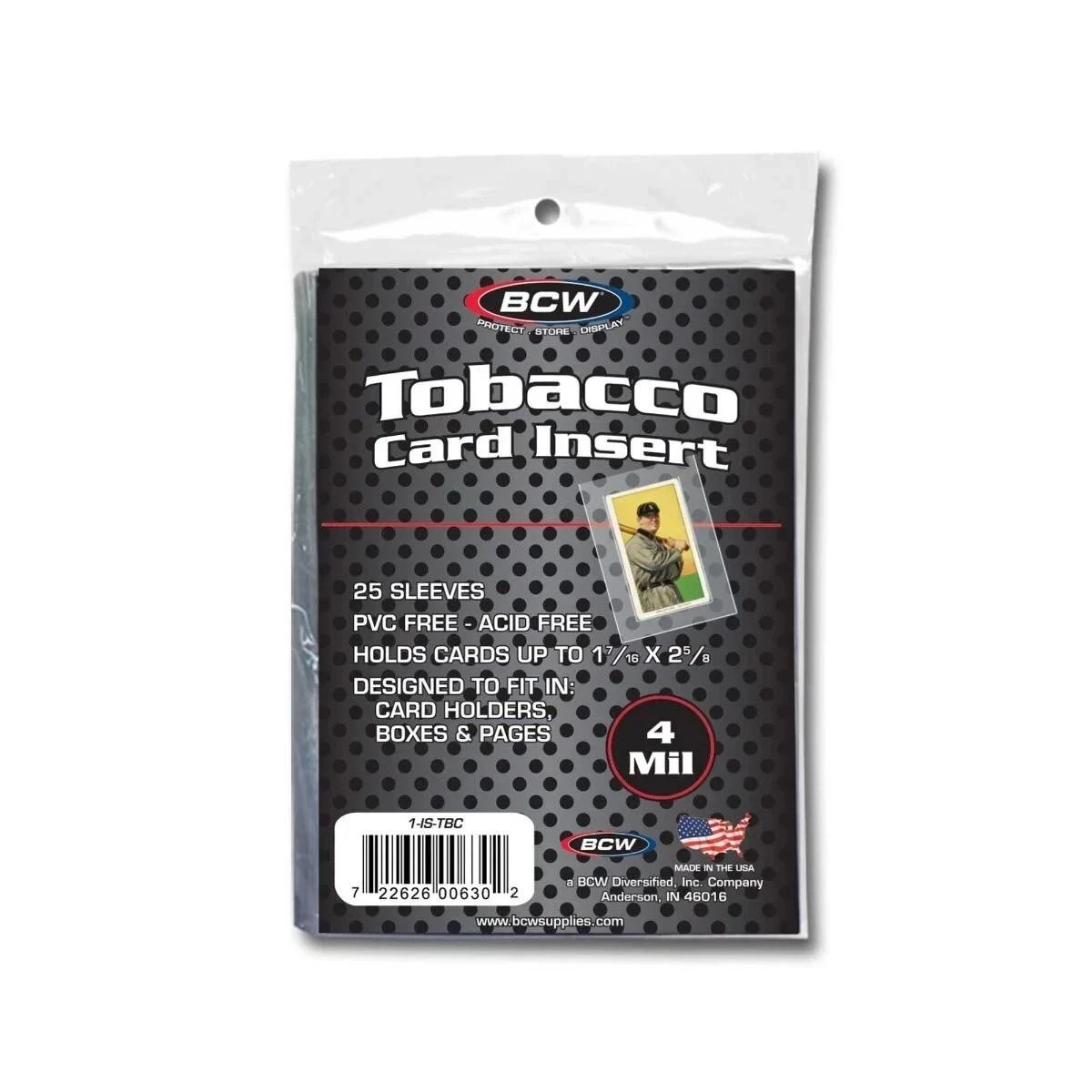25 BCW Tobacco Card Insert Sleeves Soft Bags Acid Free Holders 4 Mil