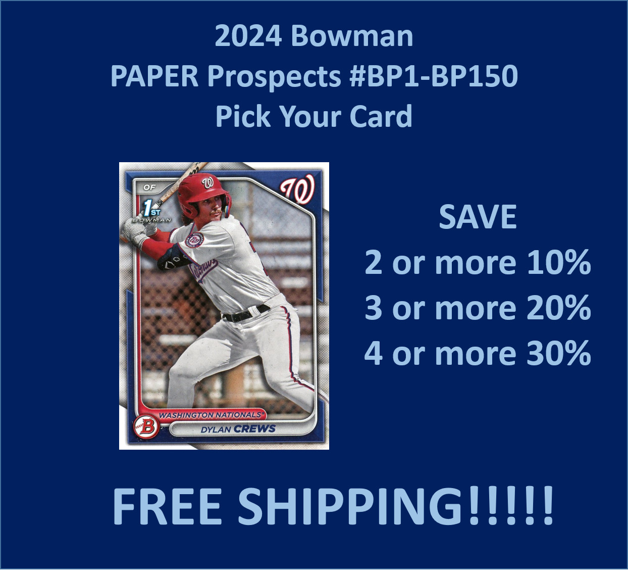 2024 Bowman PAPER Prospects #BP1-BP150 Complete Your Set SPECIAL!!!!