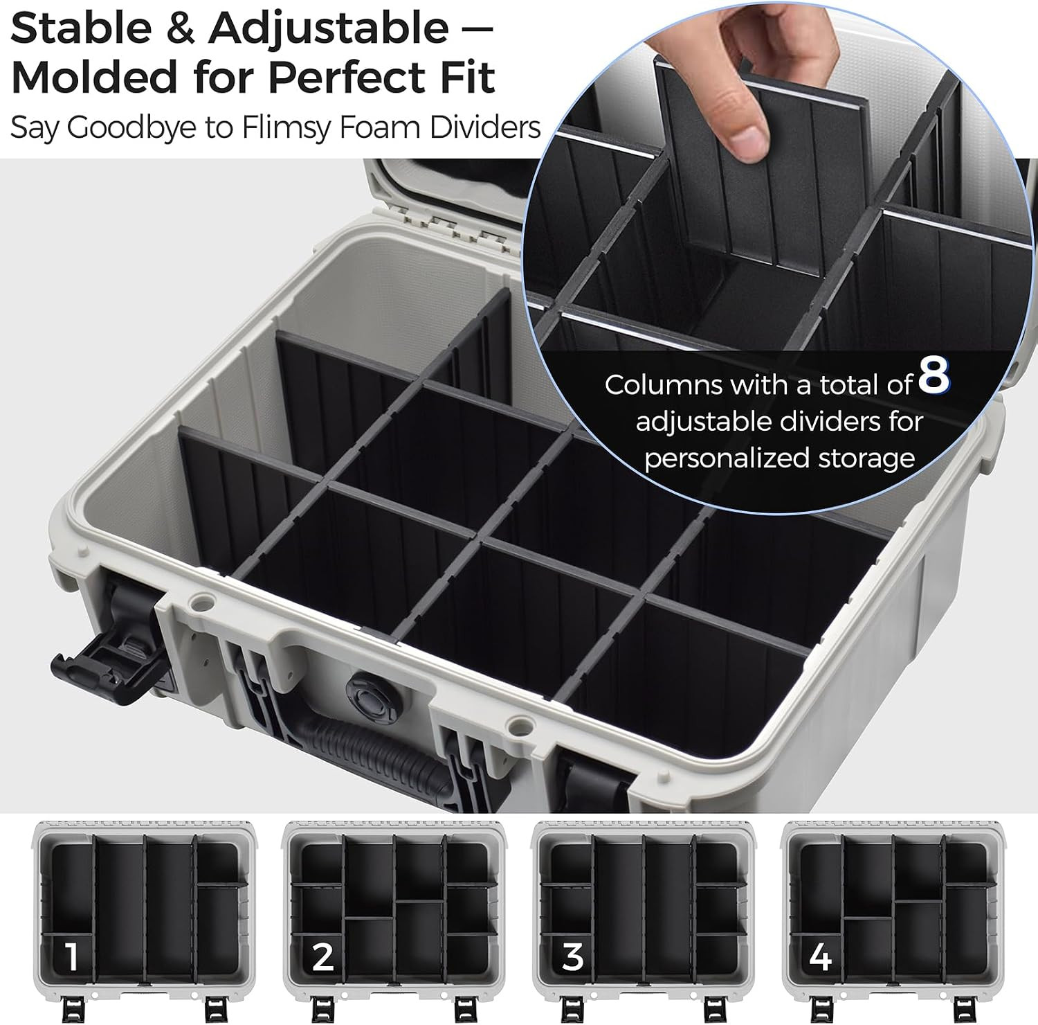 Graded Card Case Storage Box, XL Baseball Trading Card Box with 8 Adjustable Div