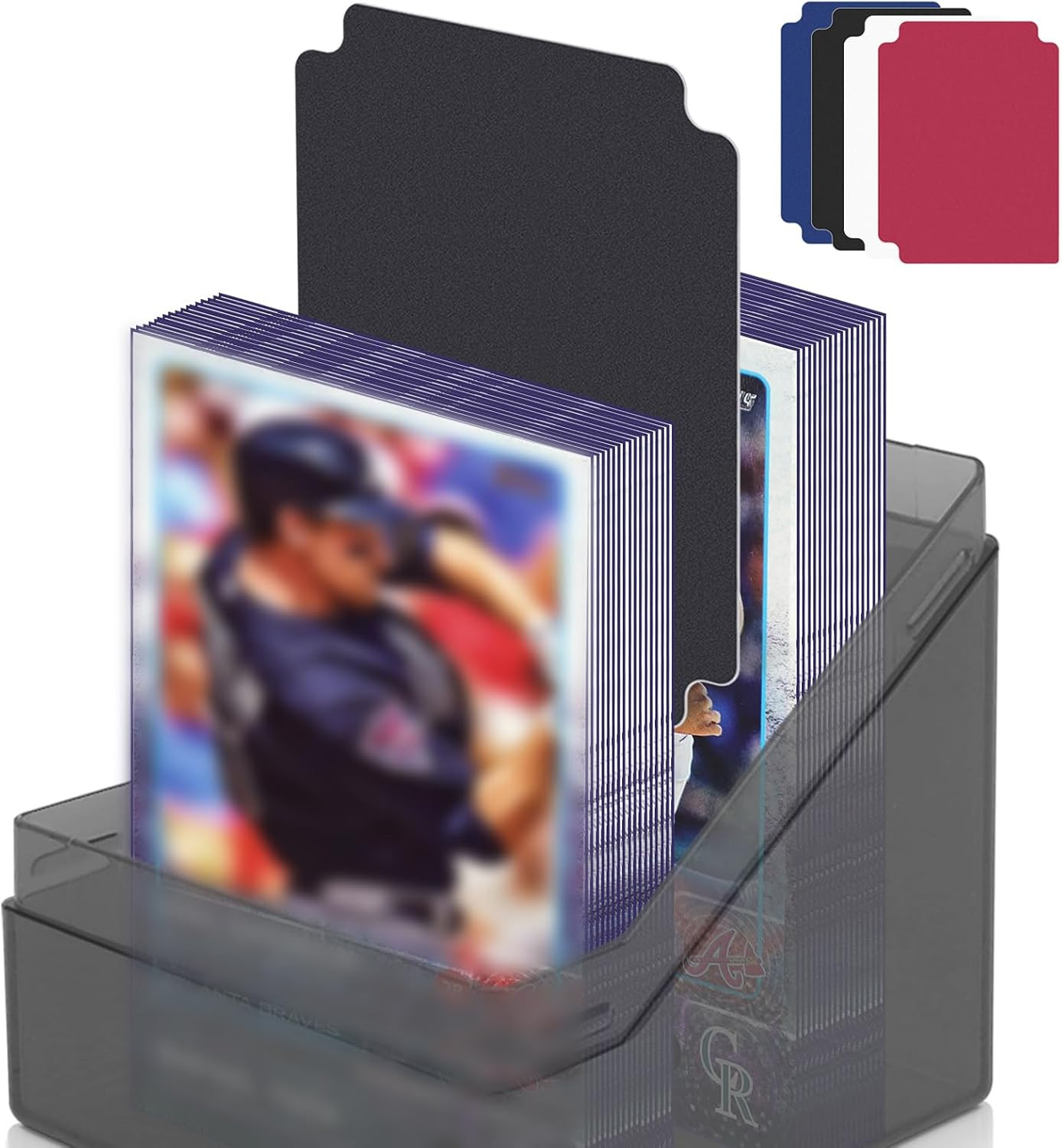 Card Deck Boxes with 4 Pack Acylic Card Cases, Magnetic Closure Trading Card Dec