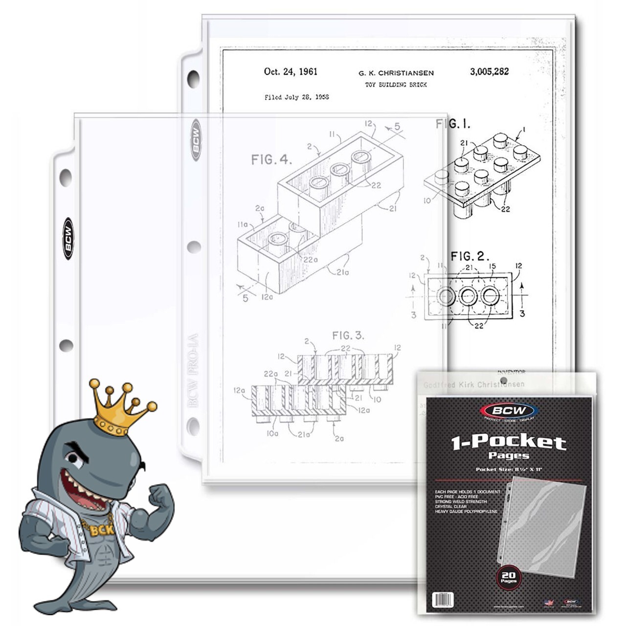 BCW Pro 1-Pocket 8.5×11 Document Pages 20ct Pack FREE SHIP
