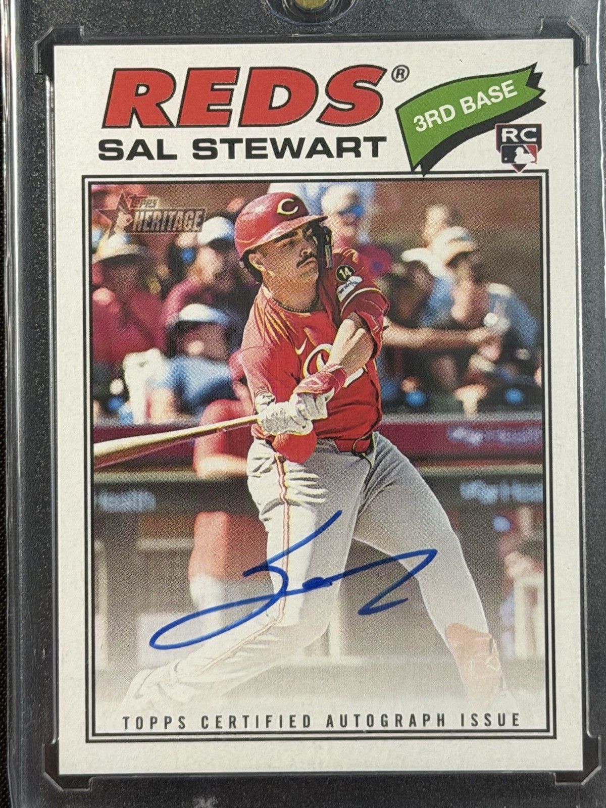2026 Topps Heritage Sal Stewart RC Real One Auto On Card Reds ROA-SST