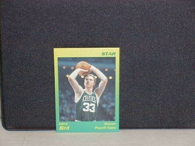 Larry Bird Boston Celtics 1990 Star Company Career Stats Green Yellow #3 RARE