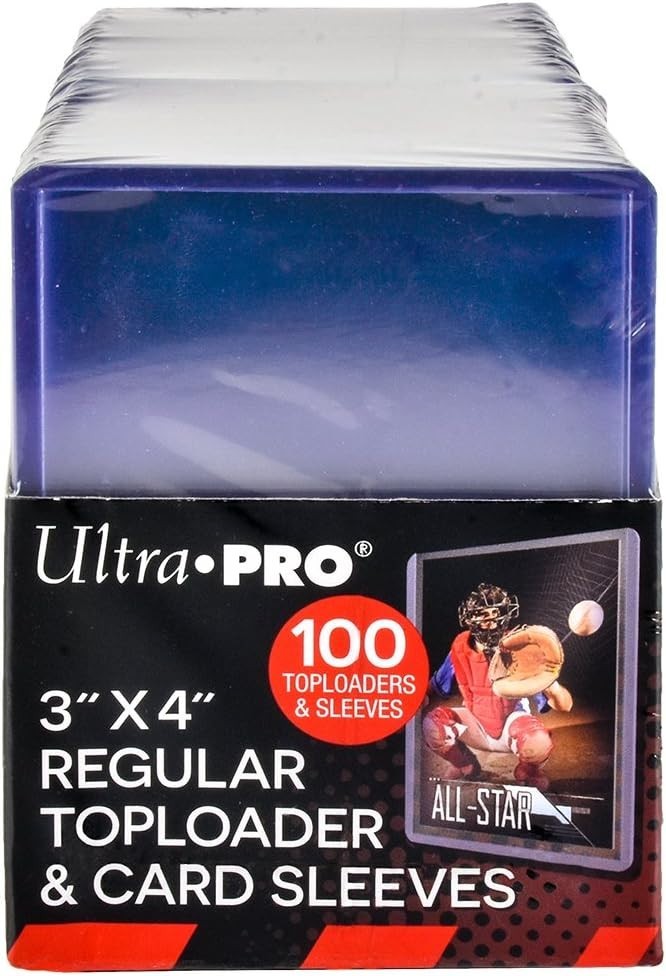 Bundle: 100 Clear Toploaders and Card Sleeves for Standard Size Cards
