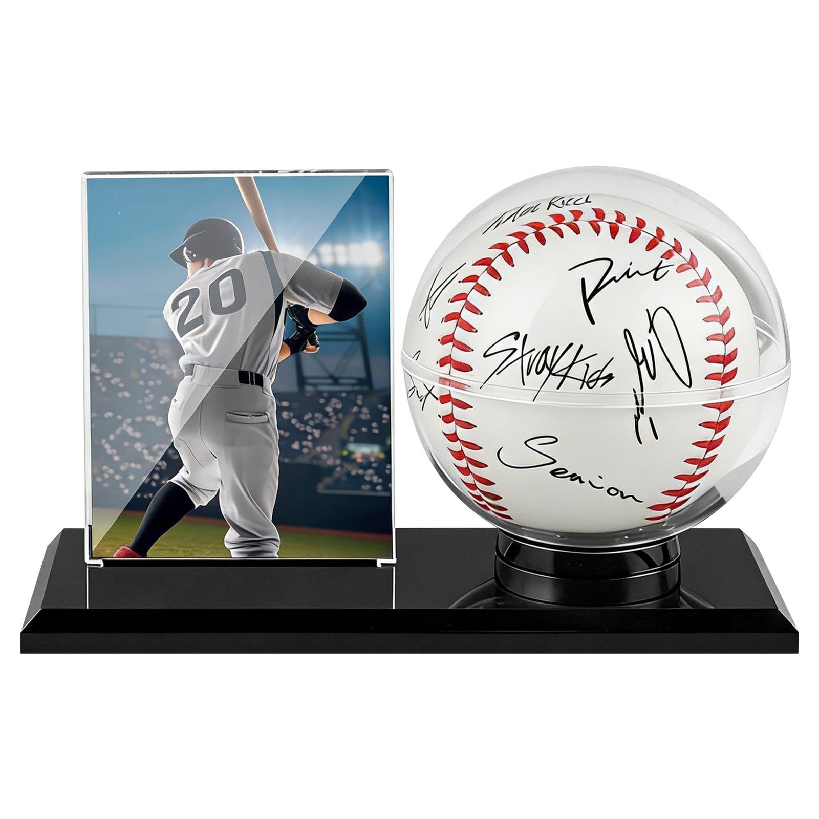 Acrylic Baseball Display Case, Dustproof Clear Base Holder for and Cards, Cen…