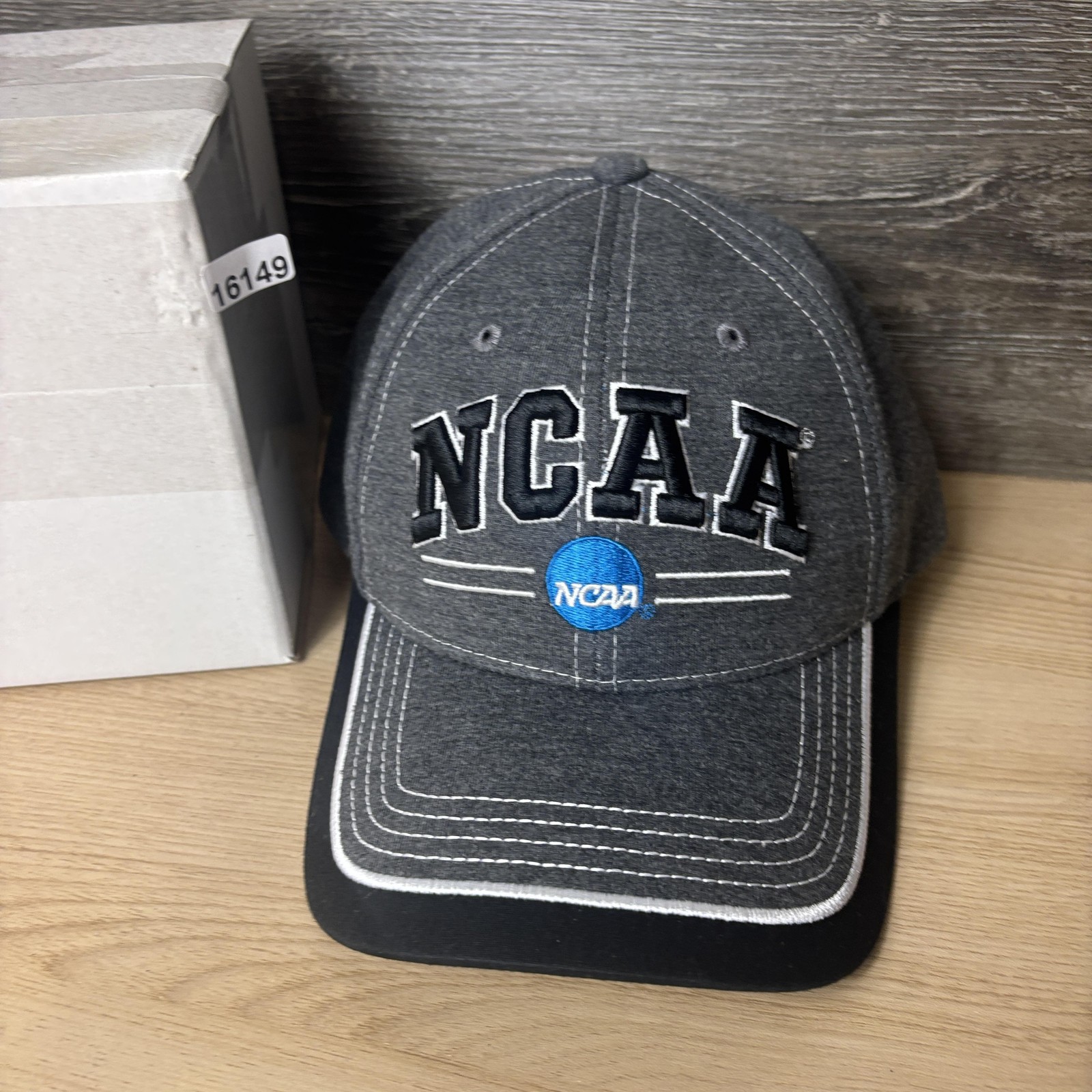 NCAA Hat Cap Strap Back Mens One Size Gray Black NCAA College Sports Embroidered