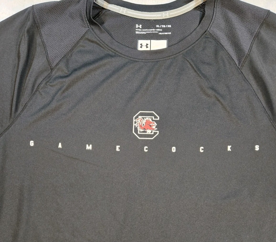 Mens Under Armour South Carolina Gamecocks HeatGear Performance T Shirt Black XL