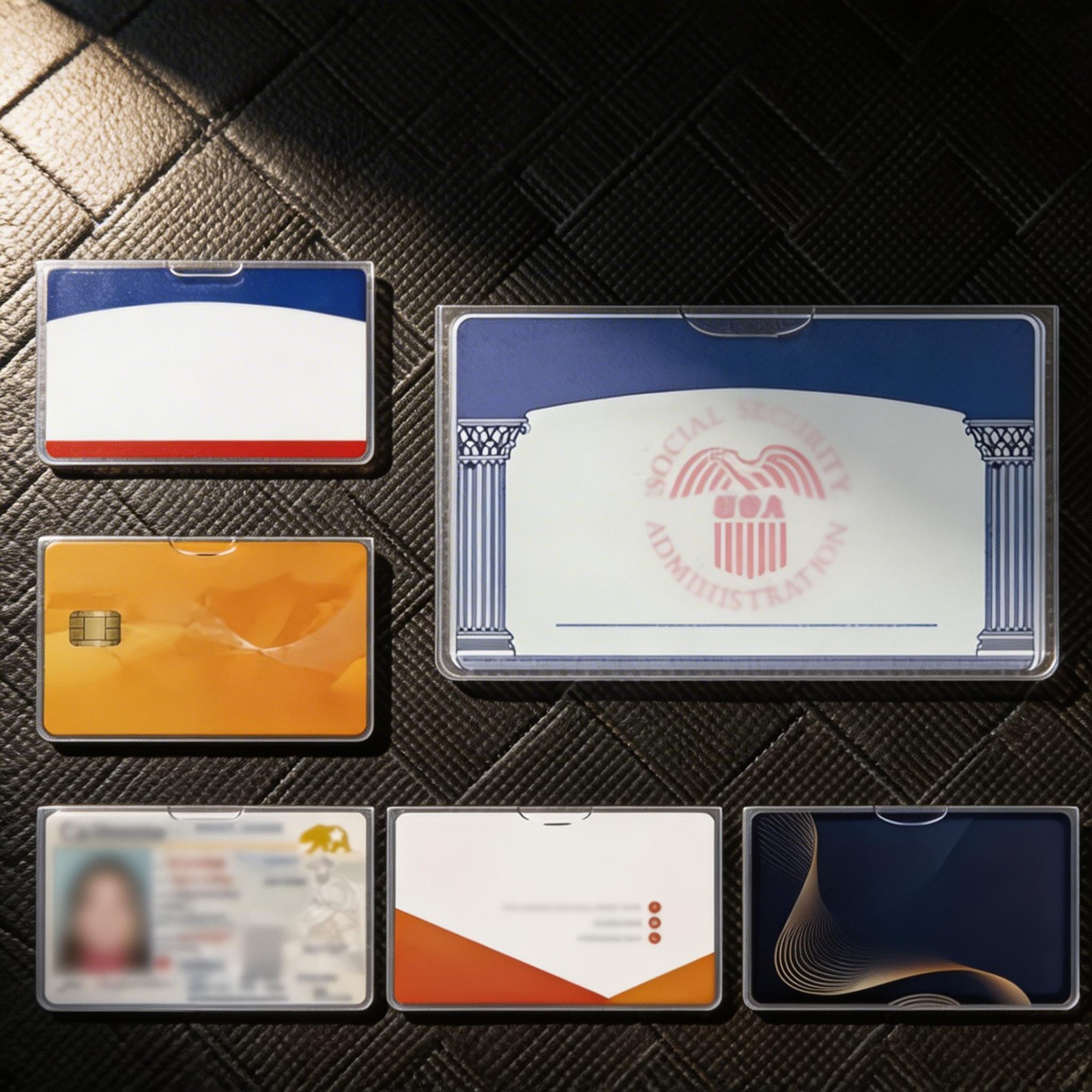 10Pcs Classic Clear PVC Waterproof Card Holder Wide Mouth