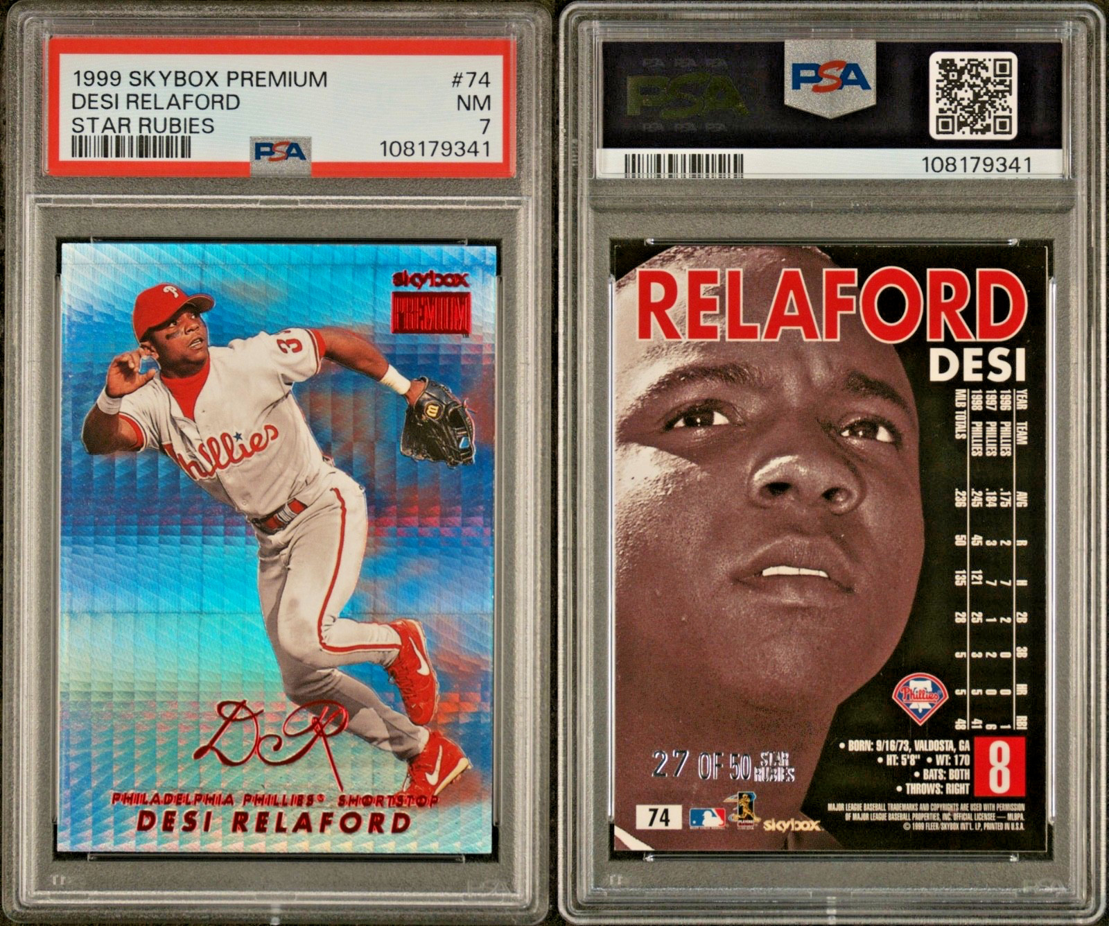 DESI RELAFORD 1999 Skybox Premium Star Rubies 27/50 PSA 7 (pop 2 : 0 higher)