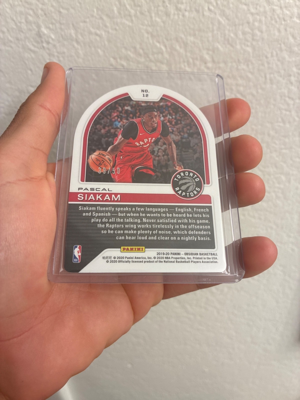 2019-20 Obsidian PASCAL SIAKAM “Tunnel Vision” #/50 PURPLE ETCH Die-Cut🔥#12