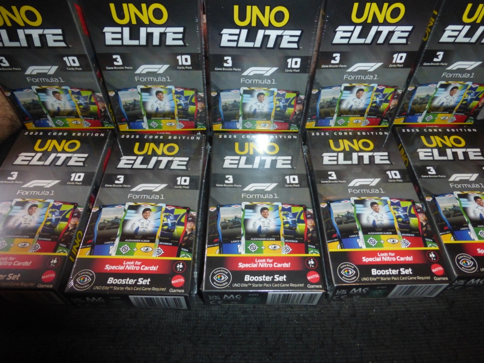 (10) 2025 UNO ELITE FORMULA 1 F1 BOOSTER PACK LOT~KIMI ANTONELLI? NITRO SP?