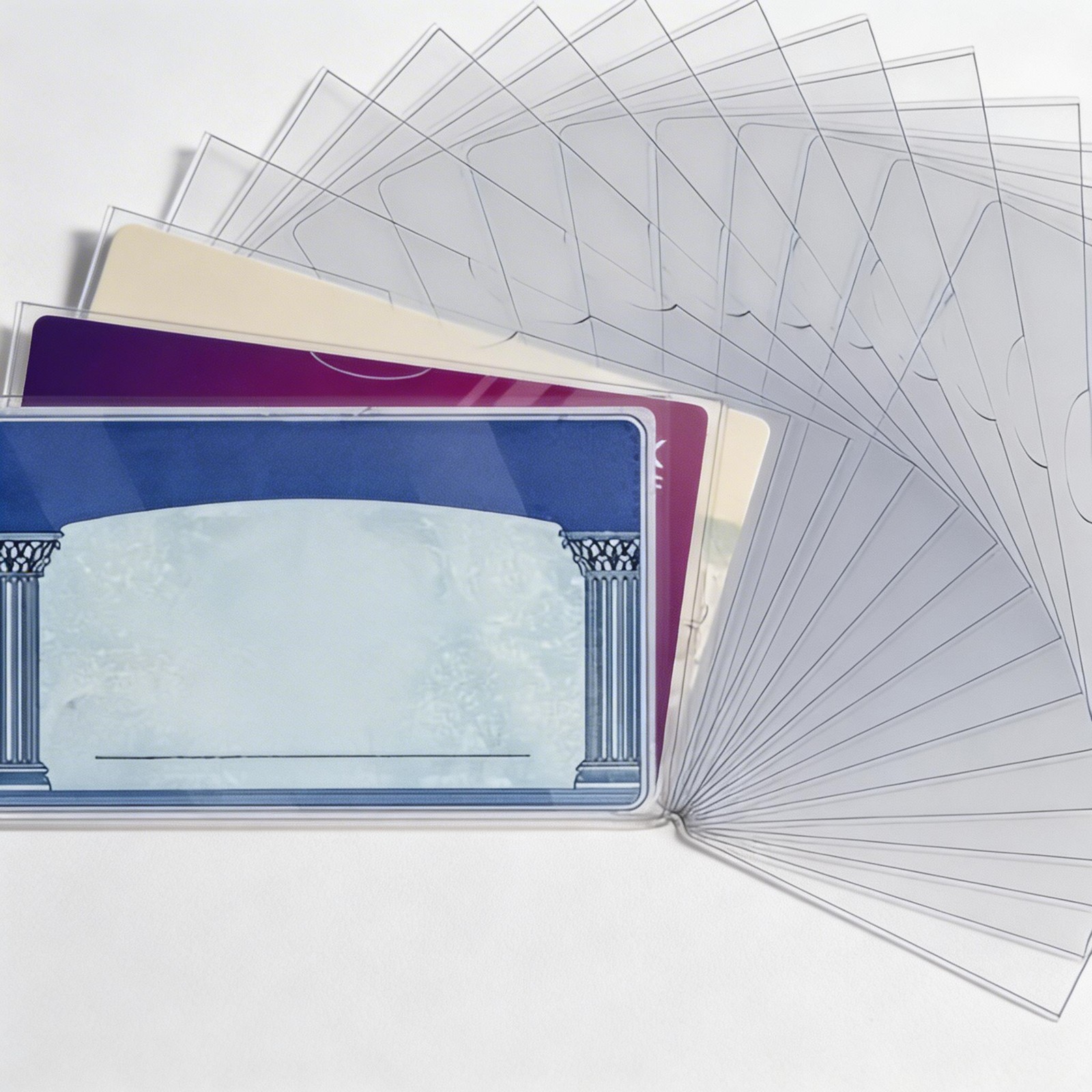 10Pcs Classic Clear PVC Waterproof Card Holder Wide Mouth