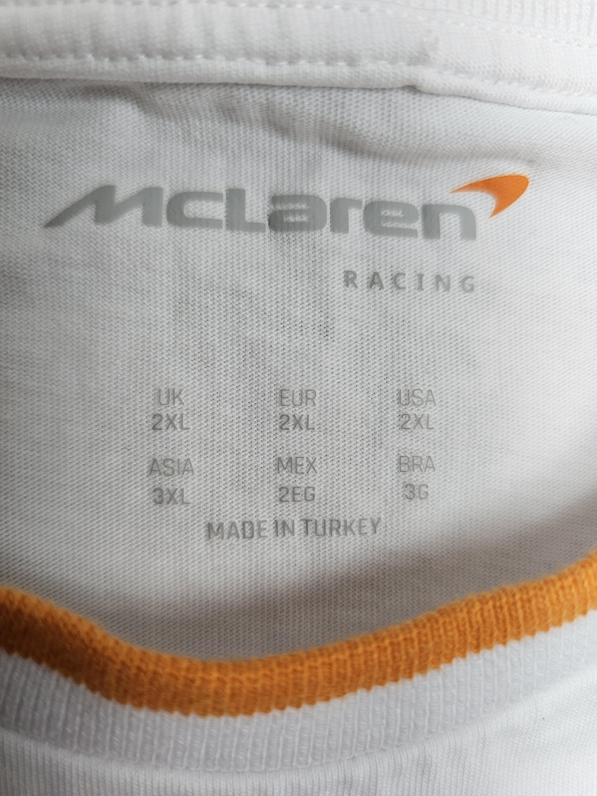McLaren Formula 1 Team Shirt Mens 2XL White Racing Short Sleeve Tee Crewneck