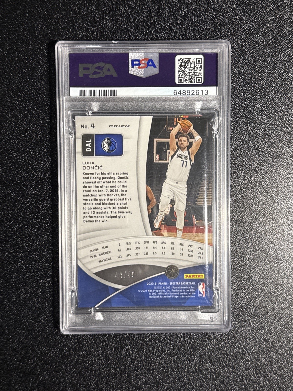 2020 Panini Spectra Luka Doncic Asia Blue Orange /49 PSA 9