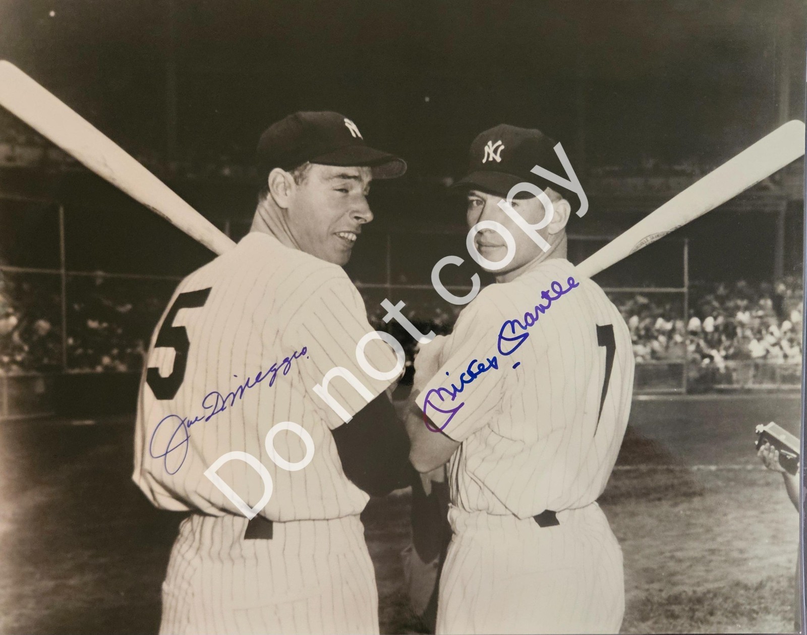 Mickey Mantle Joe Dimaggio Signed 16×20 Photo JSA LOA