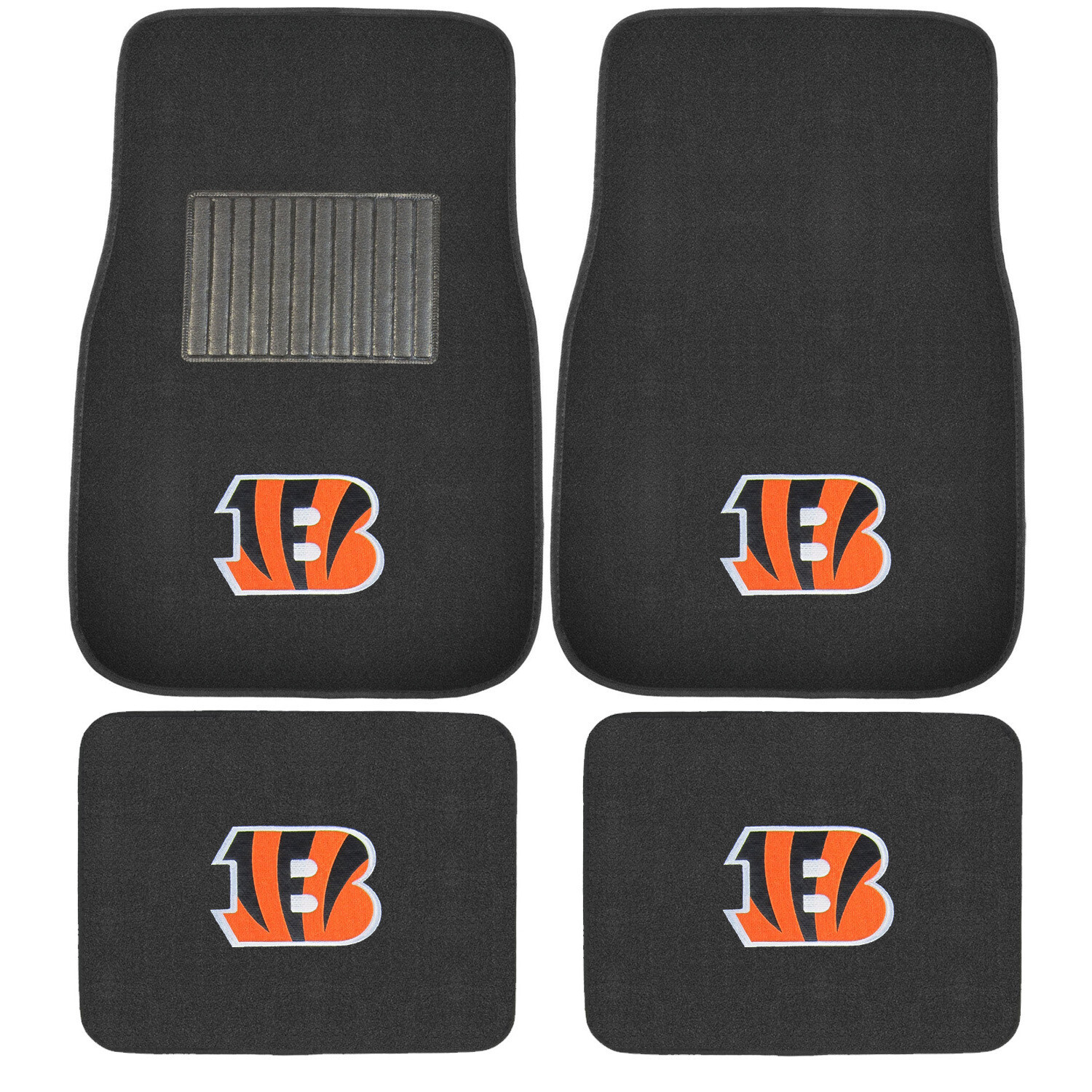 4PC NFL Cincinnati Bengals Car Truck Black All Weather Carpet Floor Mats Set