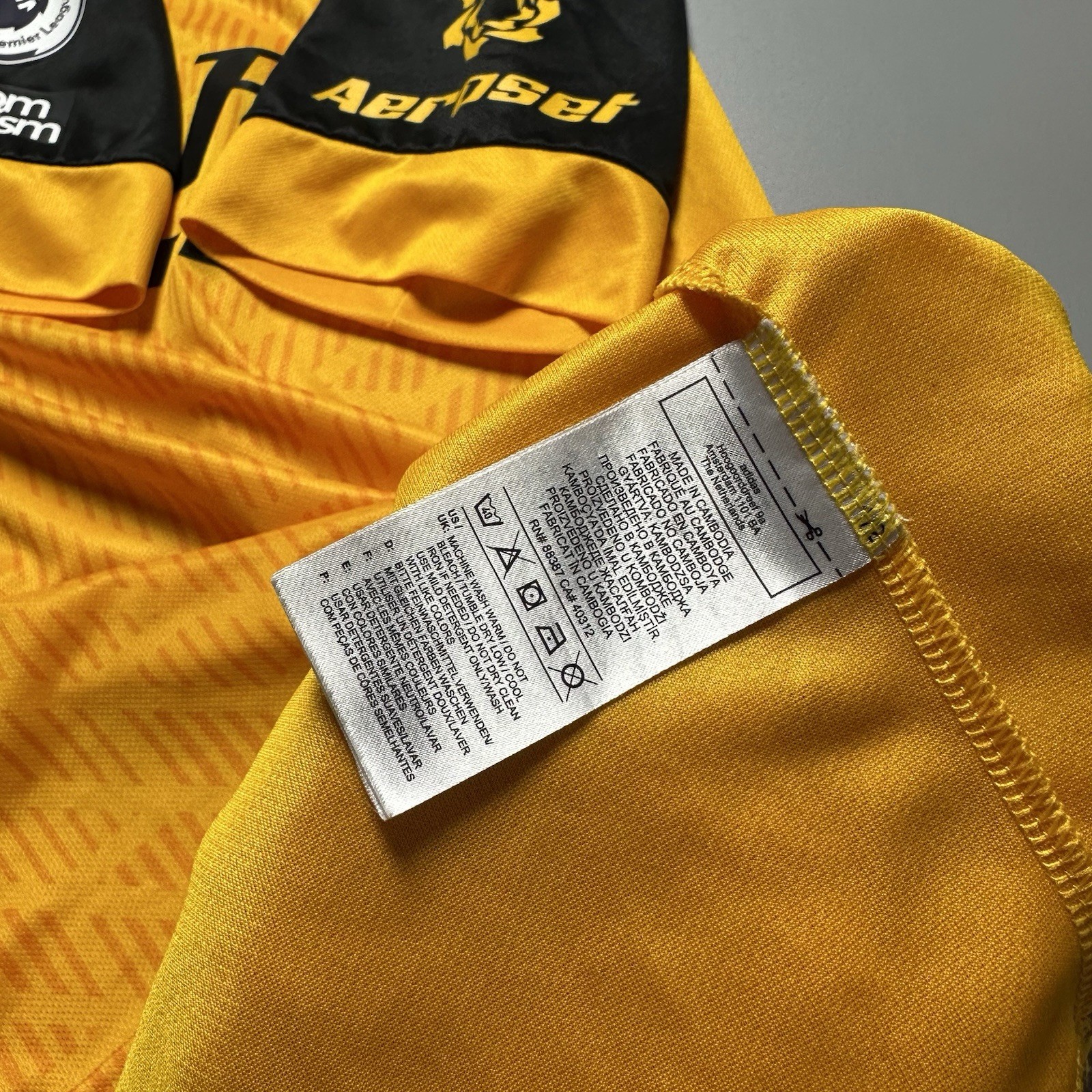 WOLVERHAMPTON ADIDAS 2020/2021 FOOTBALL HOME JERSEY #20 VITINHA SIZE “L” FJ4503