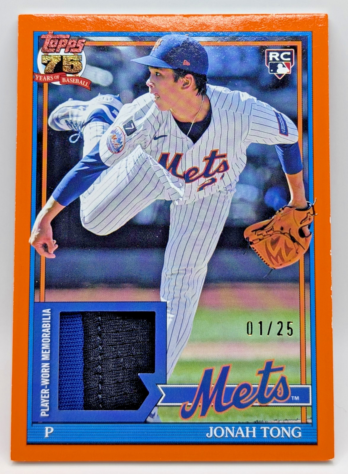 2026 Topps 1991 Topps Relics Orange #91R2-JT Jonah Tong /25