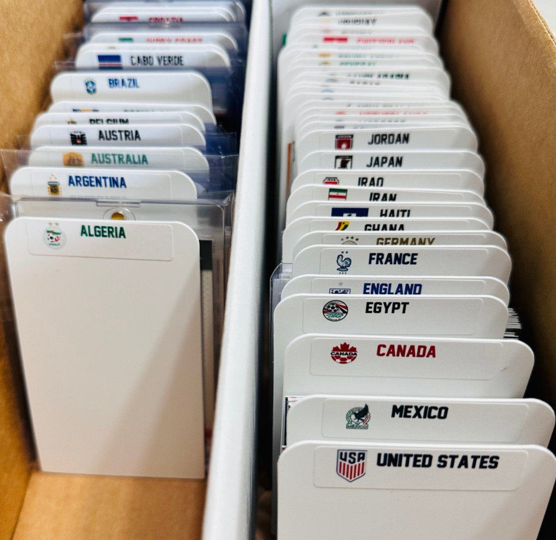 (48) TALL Sports Card Dividers with 48 FREE World Cup 2026 Team Labels