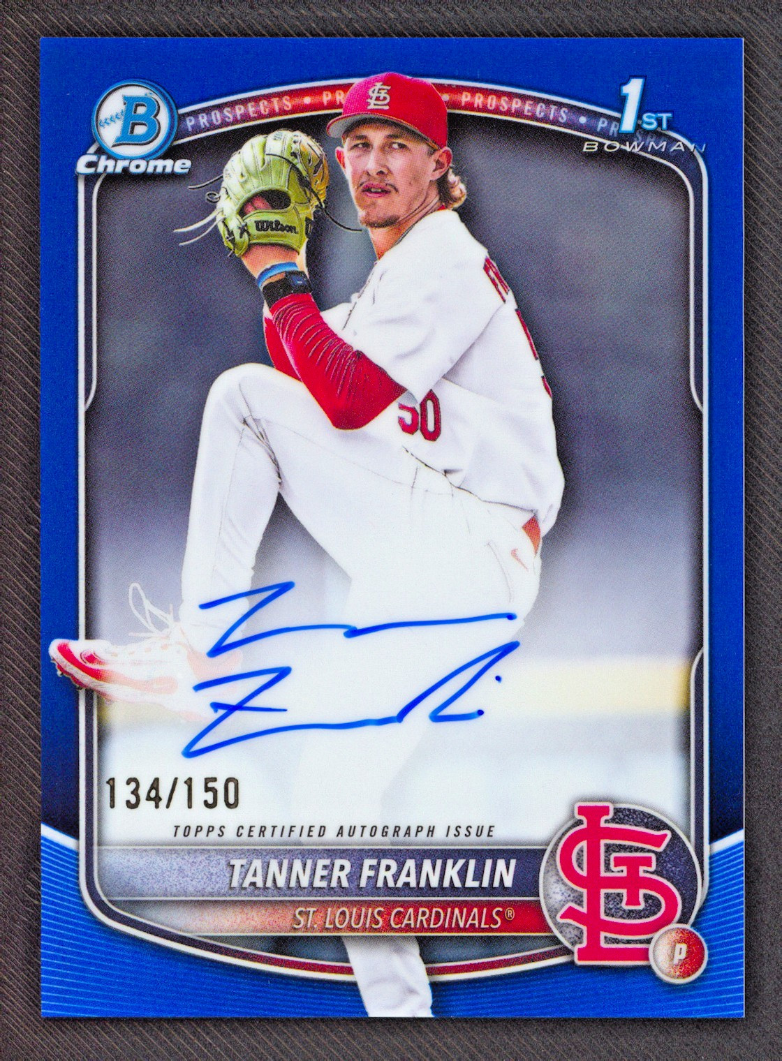 2025 Bowman Draft Chrome 1st Tanner Franklin True Blue Refractor Autograph /150