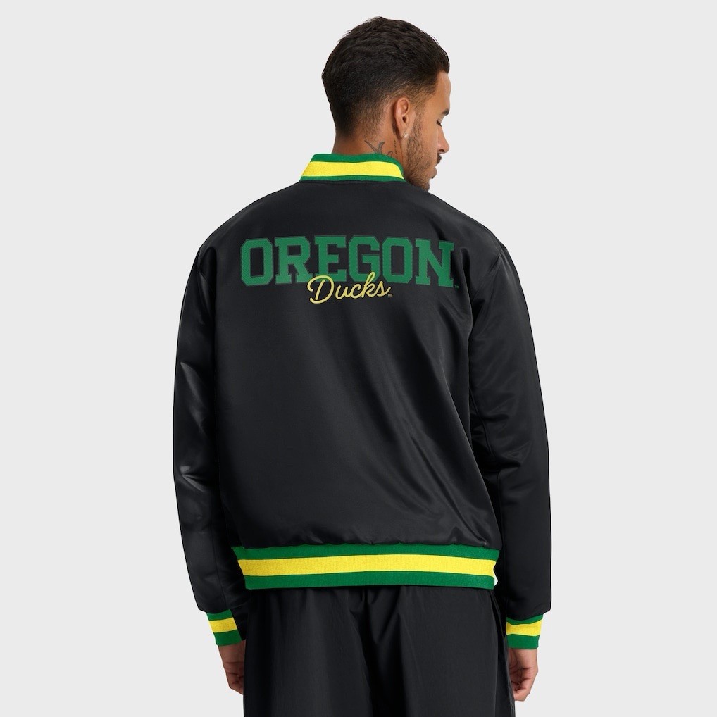 Oregon Ducks Men’s 3XL Nike Legacy Full-Snap Water Repellent Bomber Jacket Black