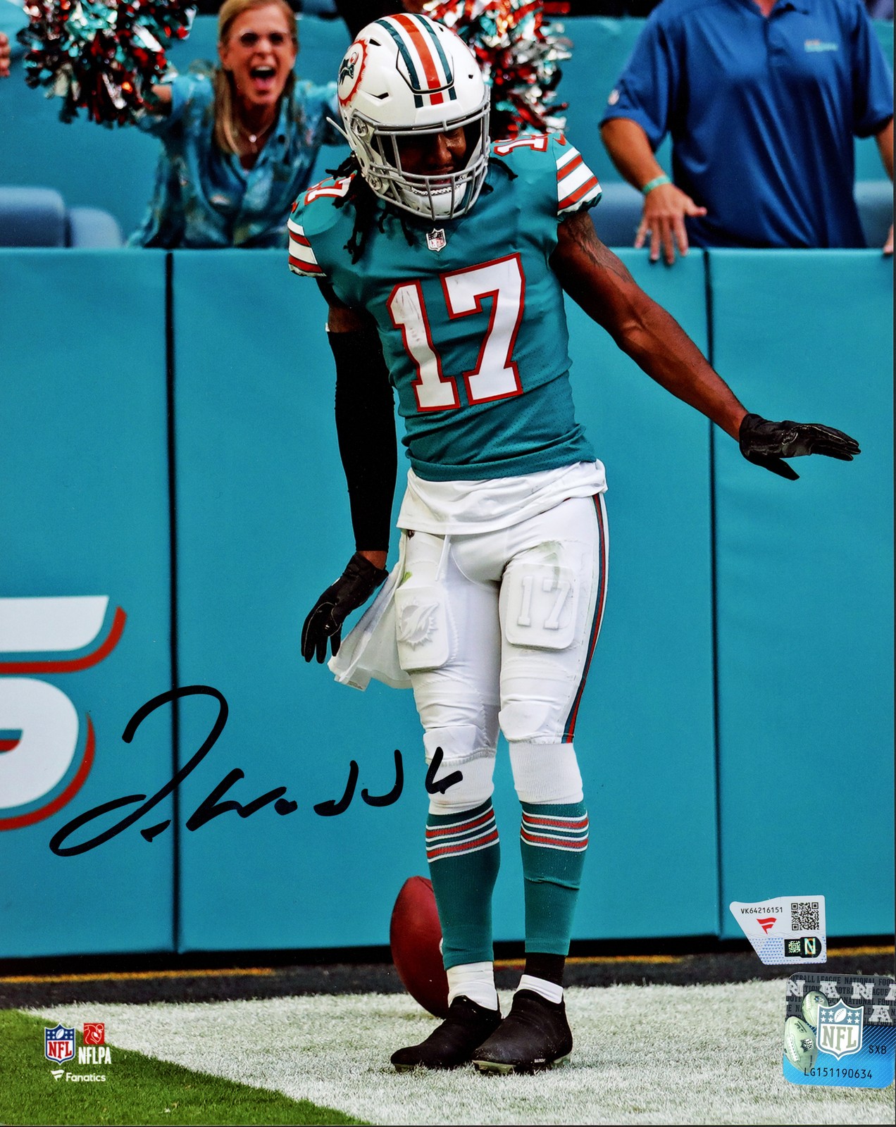 Jaylen Waddle Signed 8×10 Photo Miami Dolphins Fanatics Holo